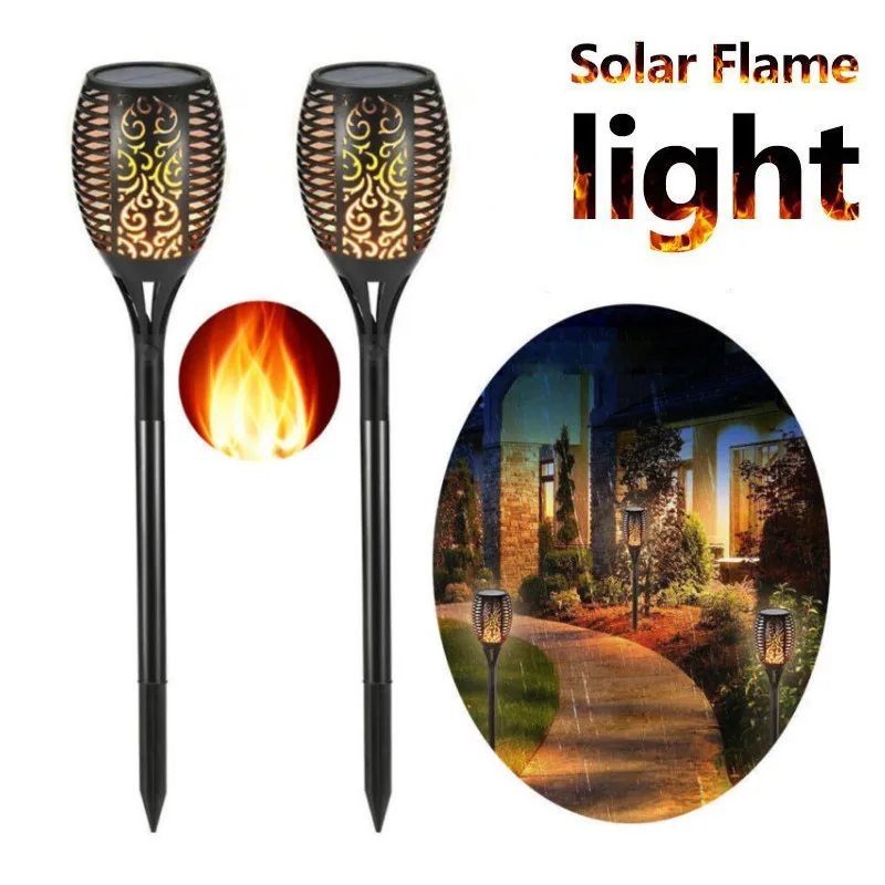 

Solar Garden Lights Waterproof Outdoor Solar Torch Light Solar LED Flame Light Outdoor Landscape Decorative Path Lighting