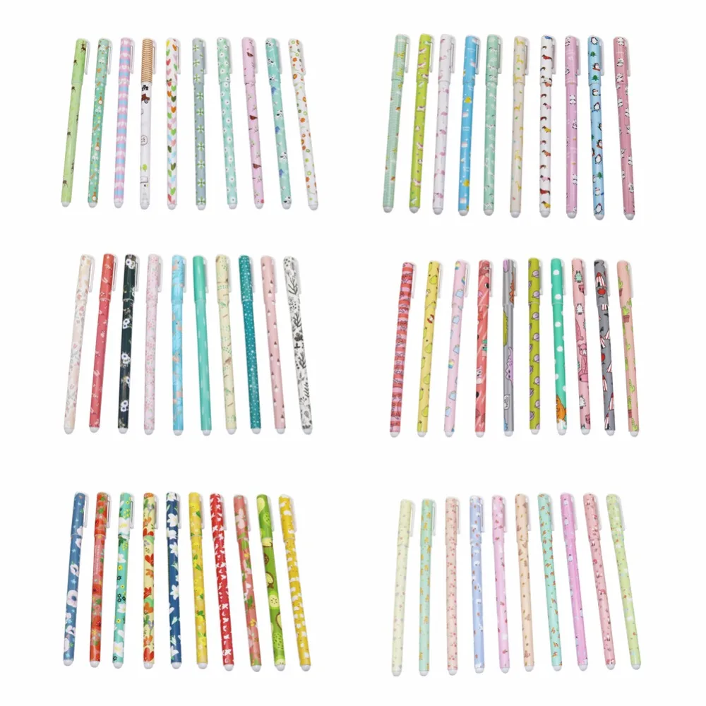 

10 Pcs Color gel pen Cartoon animal Kawaii Stationery Korean Canetas Escolar Papelaria Gift Office Material School Supplies