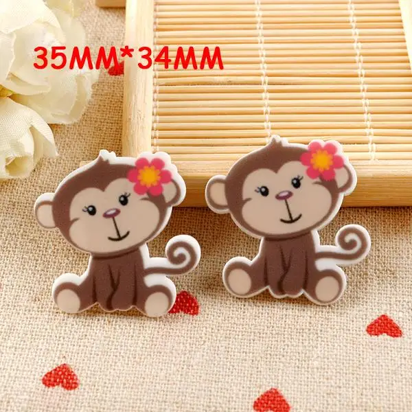 

50pcs/lot 35MM X 34MM New cartoon resin flatbacks cute kawaii monkey flat back planar resin for DIY holiday decoration DF-155