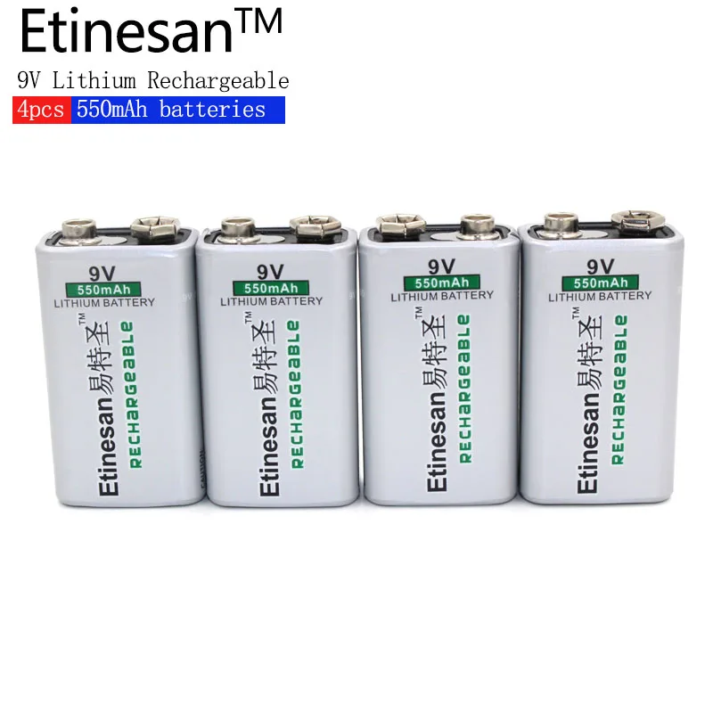 4 шт. Etinesan 550mAh 9v литий-ионная аккумуляторная батарея реальная емкость игрушки