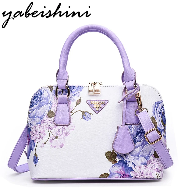Hot Printing Flowers Shoulder Bags Sac Luxury Women Designer Hot Printing Flowers Shoulder Bags Sac Luxury Women Designer Handbags High Quality Brand S Purple
