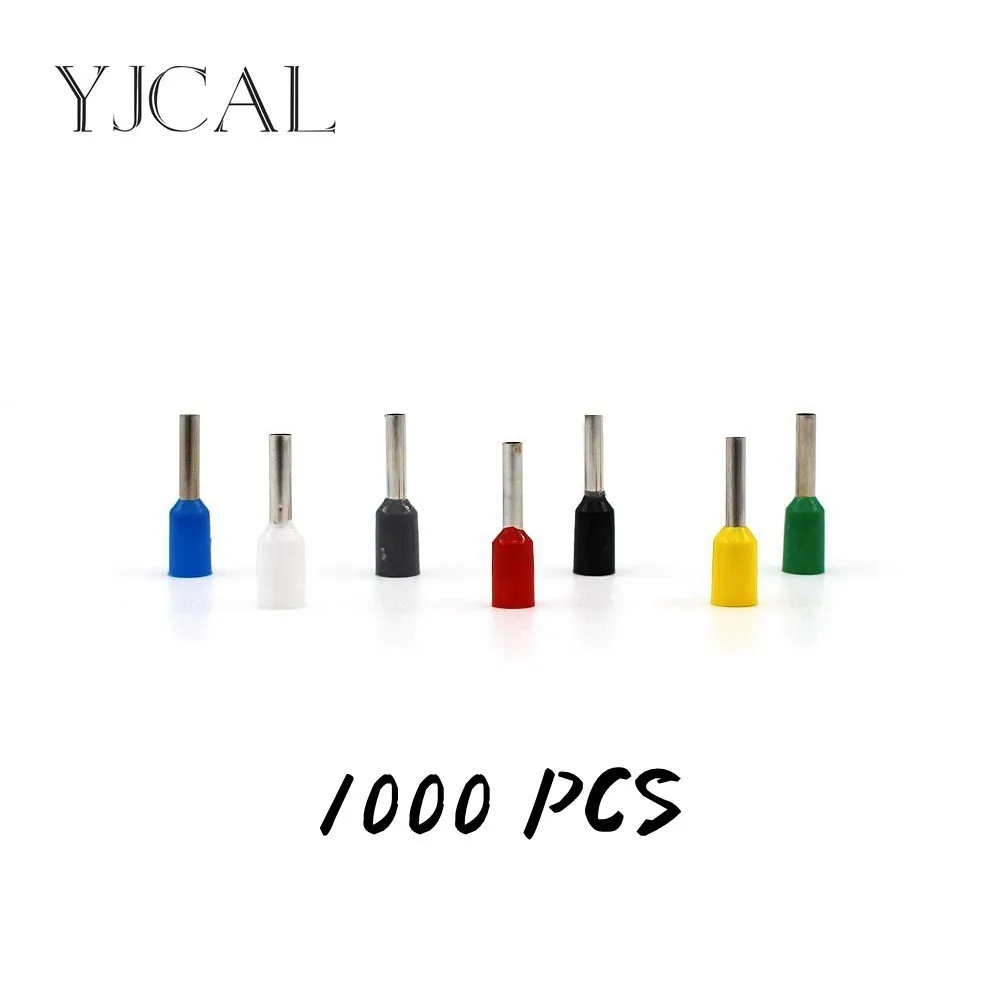 1000pcs/Pack Insulated Cord End Terminal Crimp E0508 1008 1508 7508 2508 Pressure Terminal Ferrules Crimping Terminals Tubular