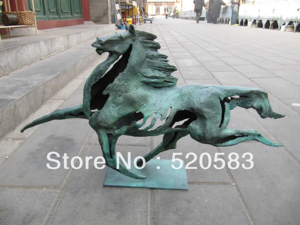 

30'' classical Retro art bronze sculpture carvings a horser statue