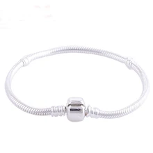 Подходит европейский бренд шариках 925 пробы серебряный браслет с застежкой-клипсой Шарм змея цепи Браслеты для Для женщин DIY ювелирных