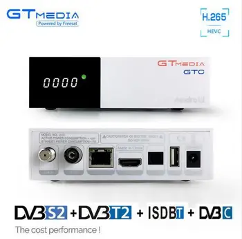 

Freesat GTC 4K Android tv box DVB-C DVB-S2 DVB-T2 Youtube Bluetooth 4.0 Receptor Satellite receiver Cline Tv Biss key Gt media
