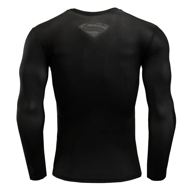 2018 Long Sleeve Sport Shirt Men Superhero 3D Compression T Shirt Quick Dry Men's Running T-shirt Gym Fitness Top Rashgard Male