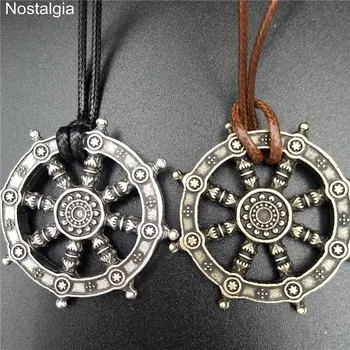 

Religious Wheel Of Life Samsara Buddhist Jewelry Dharma Amulet Buddha Pendant Viking Necklace Men Women Talisman