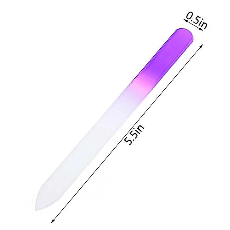 4 шт./лот, фиолетовые пилочки для ногтей, прочный кристалл, стеклянная пилка, инструмент для украшения ногтей для нейл-арта, буферное