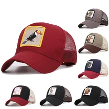 Winfox Fashion Breathable Mesh Snapback Hats Summer Embroidered Animal Men Baseball Caps Women Men's Trucker Hats Cap gorras animal hats