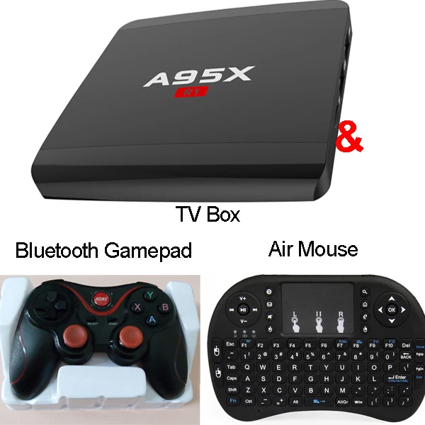 A95X R1 Android tv Box Amlogic S905W четырехъядерный умный потоковый медиаплеер 4K 3D мини-ПК Wifi tv box с i8 Air mouse Gamepad - Цвет: Tvbox i8  Gamepad