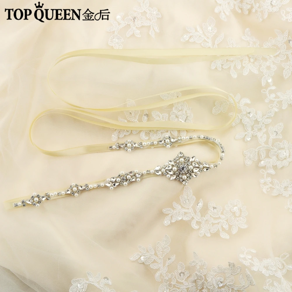 TOPQUEEN S357 свадебные пояса, accessoire Mariage, ремешок для свадебного платья, невеста пояс свадебные пояса Belts1CM ленты Быстрая доставка