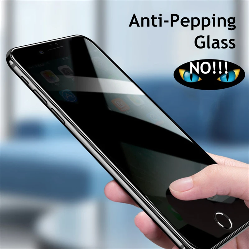 

Newest Anti-peeping Glass for Apple iPhone X 8 7 6 6s plus Screen Protector Privacy Protective Full Screen Film Polarized glass
