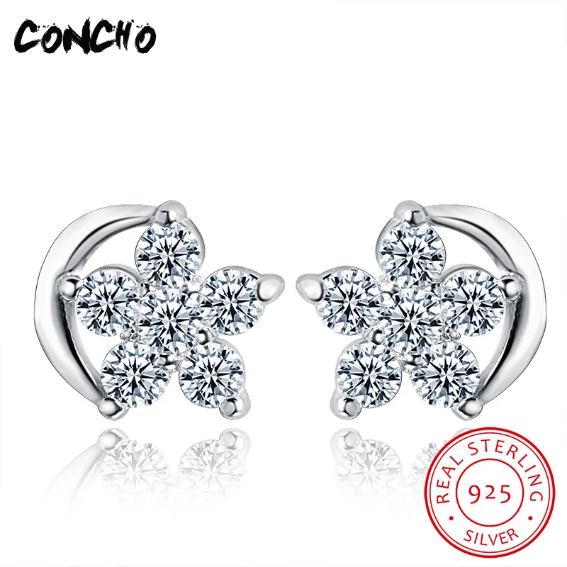 

2018 Time-limited Special Offer Star Party Trendy Zircon Concho Jewelry 925 Sterling Stars Stud Earrings For Women
