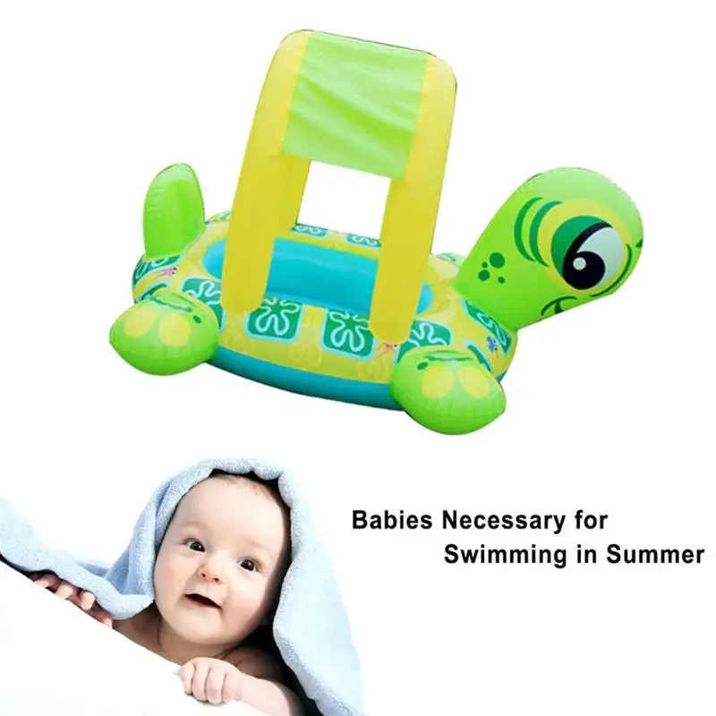 Детские детский спасательный круг надувной для плавания круг с сиденьем лодка Float с зонтиком милый мультфильм в форме черепахи 2019 новые
