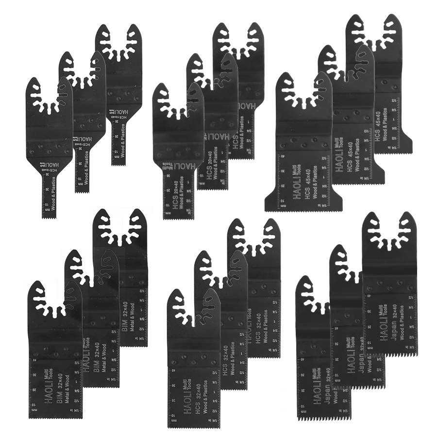 

18 pcs quick change oscillating multi tool saw blade accessories,good price and fast devliery,for power tool,WOOD cutting