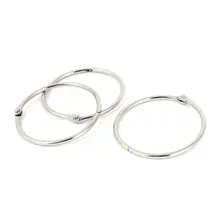 3 Pieces Metal Book Loose Sheets Filing Cabinet Hinge Ring Interior Diameter 5.1cm