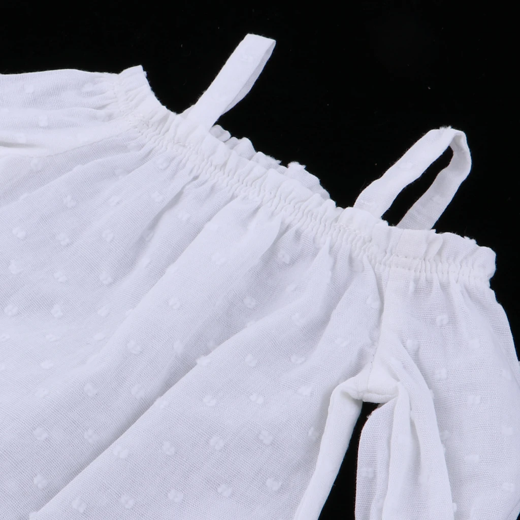 1/3 BJD Smart Doll Clothes Shoulder Tops for Dollfie DOD SD DD Bare Shoulder Top Shorts Casual Outfit White 