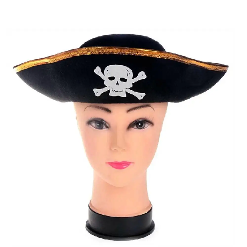 Tri Corner Pirate Hat- Three Cornered Buccaneer Costume Accessory Hat