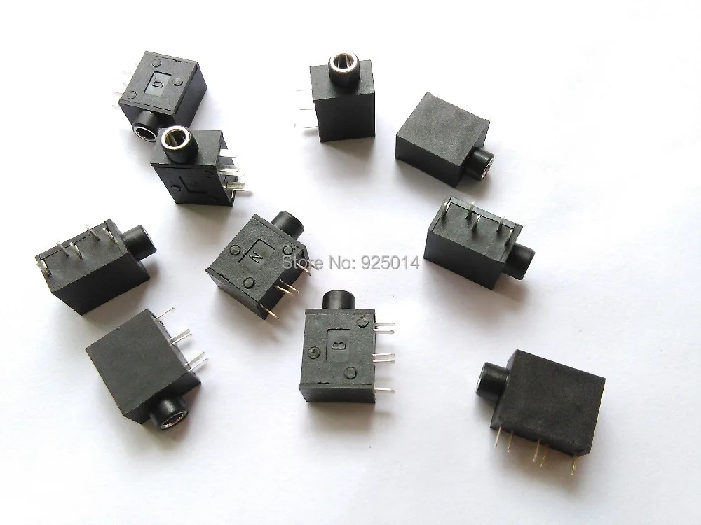 500PCS 1 8 3 5mm Headphones Stereo Jack Socket 5PIN SMD SMT Socket Panel Mount black