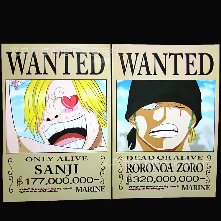 9 Pieces Per Set Anime One Piece Straw Hat Pirates Bounties Poster Wanted Luffy Zoro Sanji Nami Chopper Wall Print Decor Sticker Assorted Stickers Aliexpress