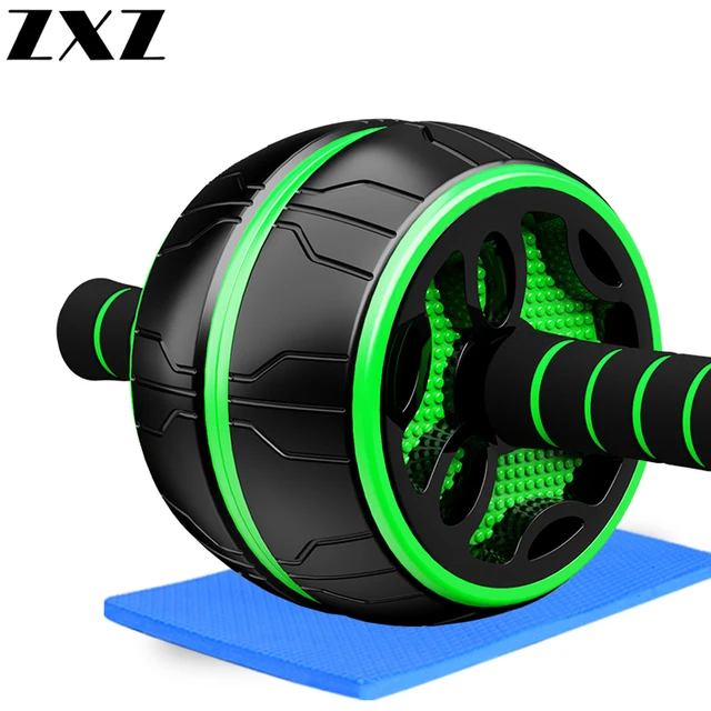 US $24.24 Keep Fit Wheels No Noise Abdominal Round Power Ab Roller Trainer with Mat for Body Building Exercis