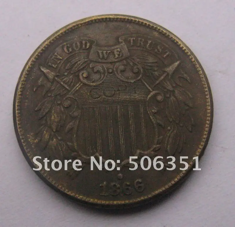 Два Процента 1866 копирования монеты