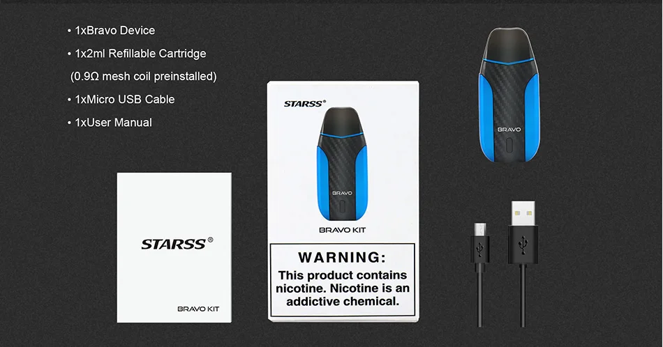 Starss Bravo Pod Starter Kit 1000mAh
