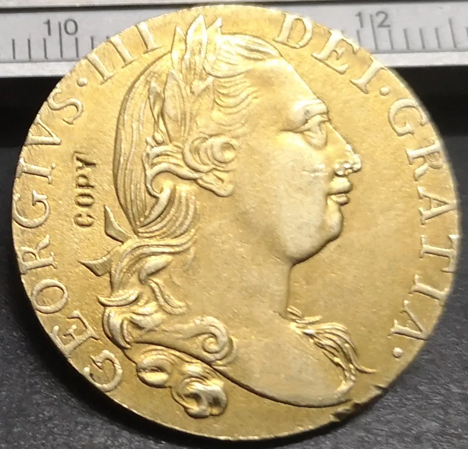 1776 Великобритания 1/3 Гвинея-Джордж III копия позолоченная монета | Дом и сад