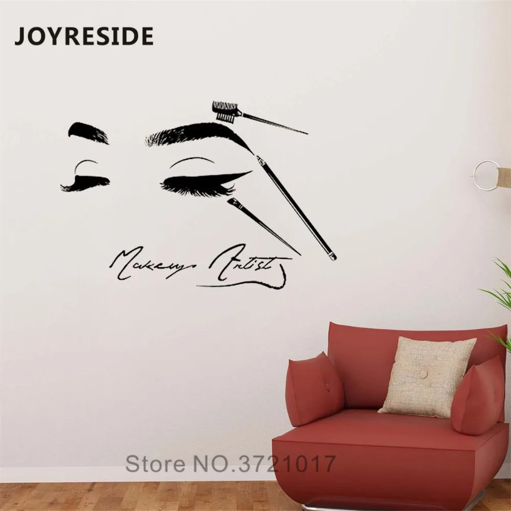 

Beauty Salon Baber Wall Decals Beauty Face Art Design Sticker Home Room Decor Wall Decal Babershop Women Makeup Vinyl Decal W079