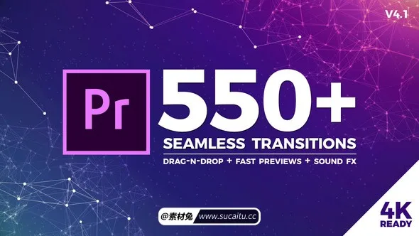 550组视频转场过渡特效PR预设PR模版 Seam