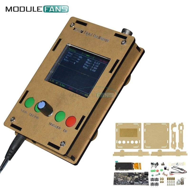 

DC 9v 200mA DSO311 Mini DIY Kit Digital Oscilloscope 1MSPS 2.4 "TFT LCD STM32 12-Bit Probe With Case Box Shell Replace DSO138
