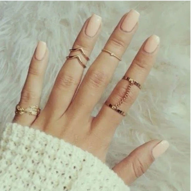 New Gold color Retro Flower Knuckle Rings For Women Vintage Geometric Pattern Cr New Gold color Retro Flower Knuckle Rings For Women Vintage Geometric Pattern Cr