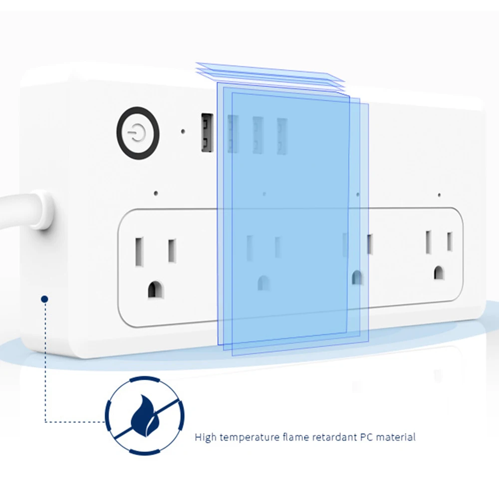 Smart Wifi мощность полосы стабилизатор напряжения несколько Мощность Розетки 4 USB порты и разъёмы голос управление для Amazon Echo Alexa Google дома таймер