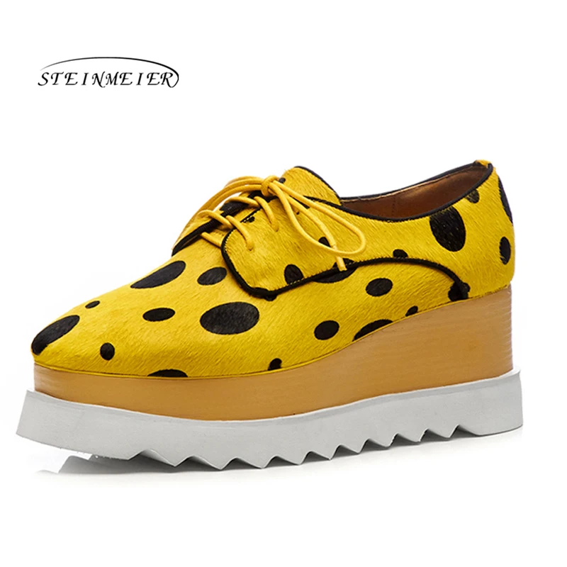 

Women's Flats Oxford Shoes Woman Genuine Leather platform Sneakers Ladies Brogues Vintage Casual Shoes For Women Footwear