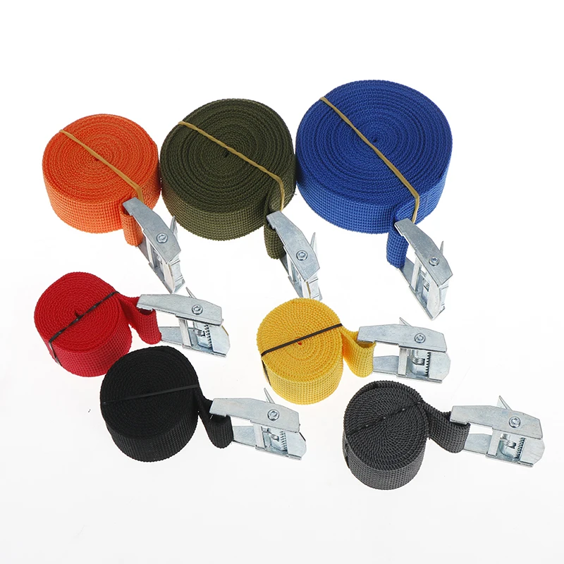 

2.5cm*2m Car Tension Rope Ratchet Tie Luggage Strap Tied Auto Car Boat Fixed Strap Luggage Belt With Alloy Buckle