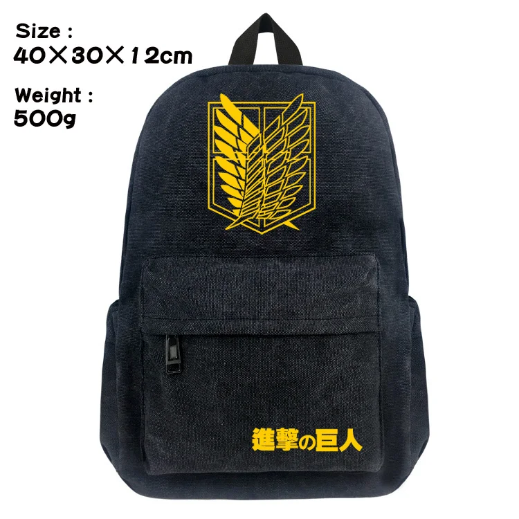 

Attack on Titan Backpack Student Anime School Bag for Teenagers Unisex Cartoon Travel Bag Rucksack Scout Regiment Shoulder Bag