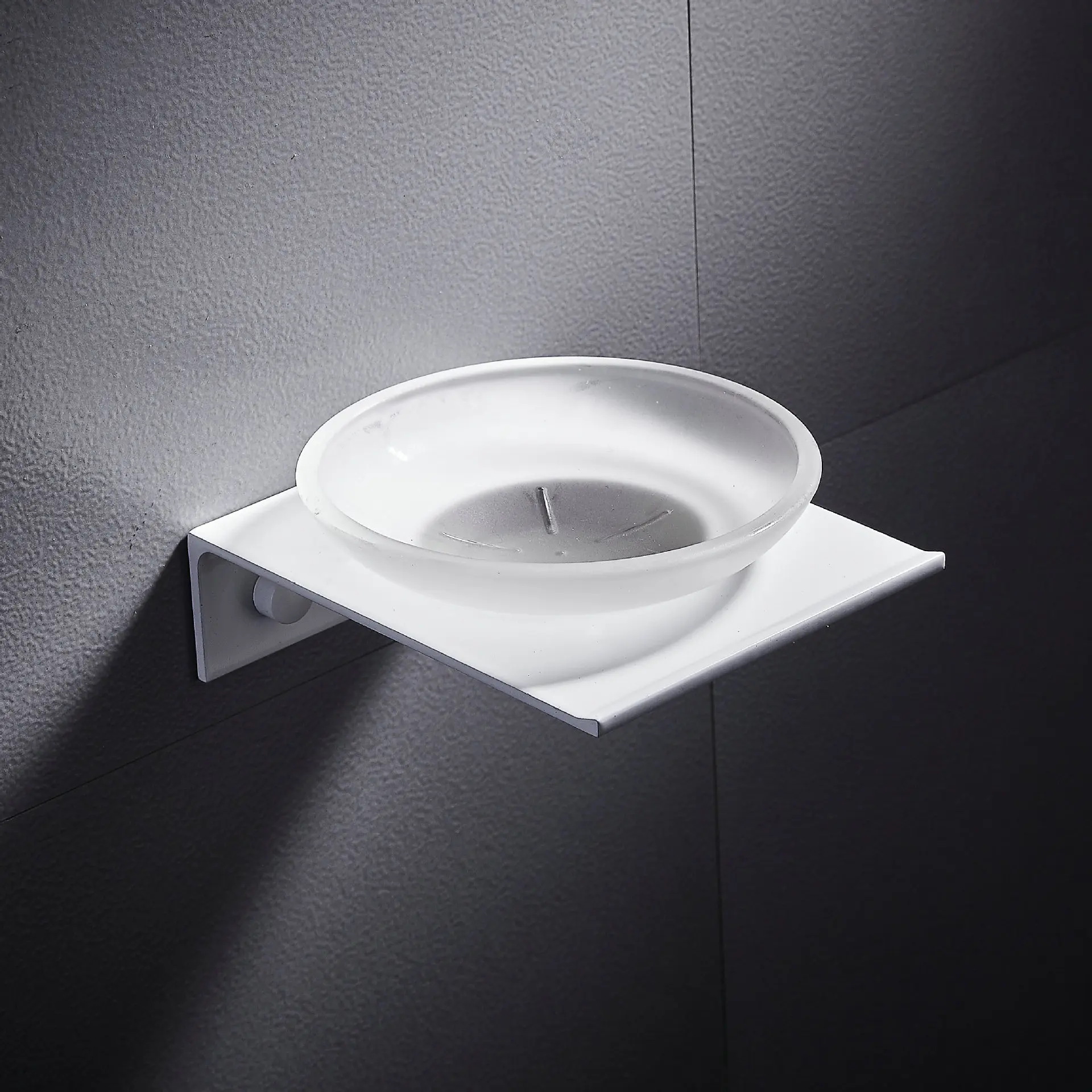 

Spray Painting black Aluminum Combination Soap Holder Suction Soap Box Creative Toilet Free Hole Soap Holder