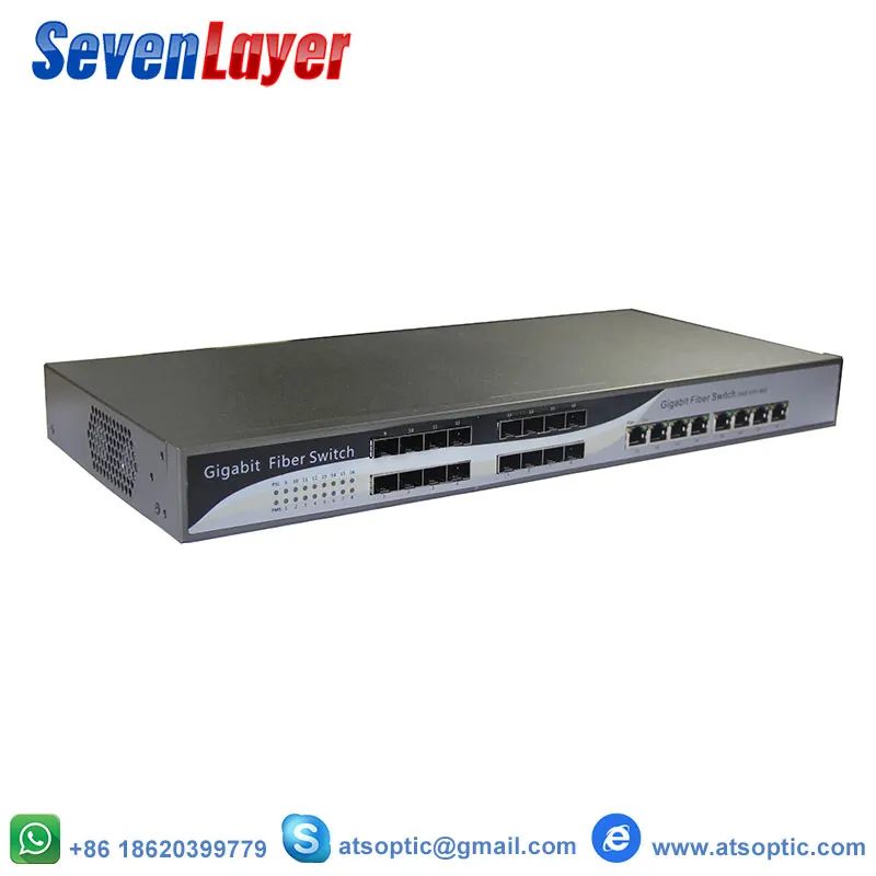

10/100/1000M 16 SFP switches 8 rj45 UTP gigabit optical fiber ethernet switch Fiber Optical media converter