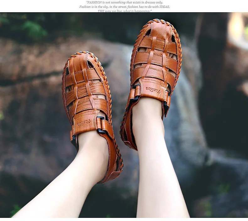 Большие размеры 38-48; модные мужские сандалии-гладиаторы ручной работы из натуральной кожи; мягкие кожаные мокасины; Высококачественная Мужская обувь