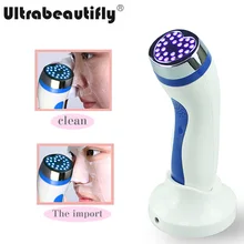 Электрическая нагревательная Синяя светодиодная маска для лица терапия против акне Марка Удаление лечение Бережный уход за кожей лица тонизирующий косметический массажер