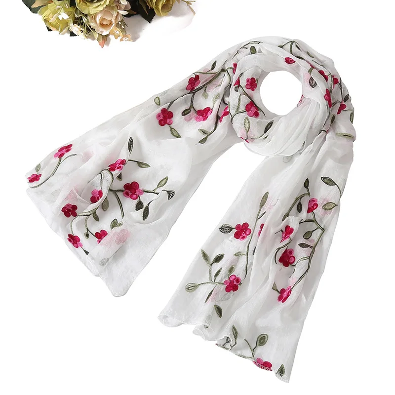 Хит брендовый женский шарф весна лето шелковые шарфы шали и палантины женские пашмины пляжные палантины хиджаб платок - Цвет: white