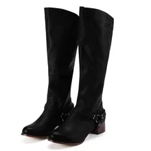 SAGACE/женские ботинки; модная женская обувь на низком каблуке в стиле ретро; высокие сапоги на молнии с пряжкой и заклепками; Новинка года