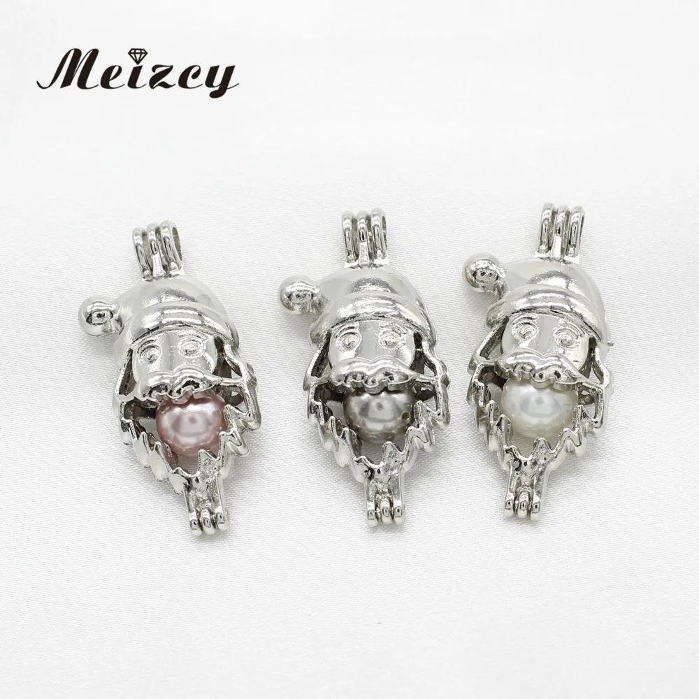 10pcs Santa Claus Christmas Pearl Cage Jewelry Making Bead Pendant Perfume Essential Oil Diffuser Lockets Aroma Necklace | Украшения и