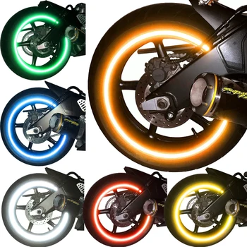 

16 Reflective Motocross Bike Motorcycle Stickers 16`18" Auto Wheel Rim Motorbike Fitas Moto Decal for Yamaha Honda Harley Suzuki
