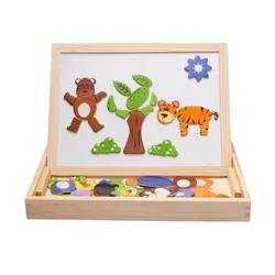 1 шт. детские игрушки Магнитные головоломки для детей Девочки Мальчики Обучающие Развивающие деревянные игрушки 3d головоломка животные