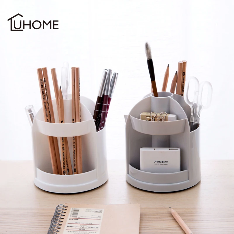 

Creative Multi-function Desktop Rotating Pen Holder Cosmetic Eyeliner Storage Box Case Make Up Holder Desk Pen Pencil Organizer
