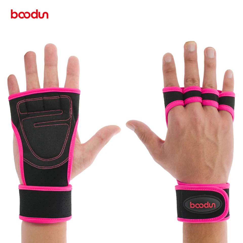 Boodun Women Men Weight Lifting Training Fitness Sports Body Building Gymnastics Grips Gym Hand Palm Protector Gloves