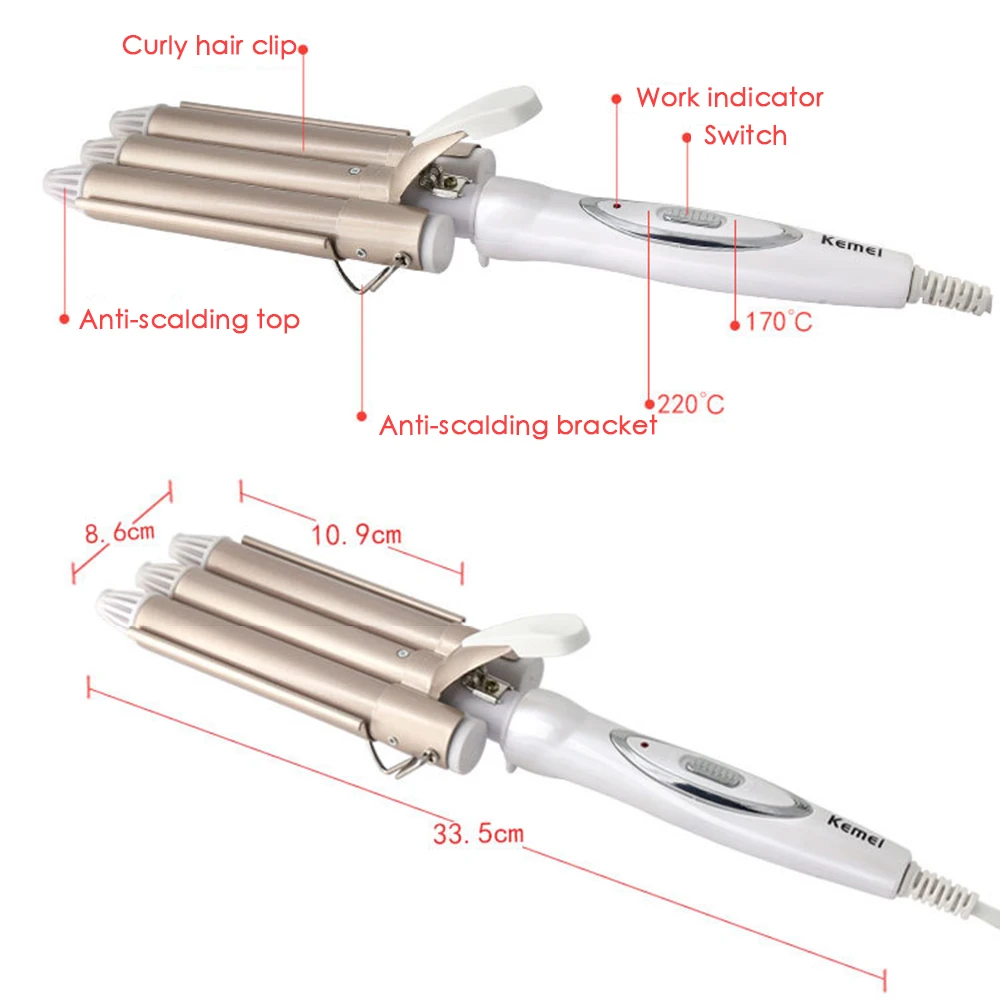 Домашний три палочки воды гофрированная фанера яичный рулон большой объем завивка волос укладки бигуди объемный алюминиевый сплав машинки для завивки волос инструмент