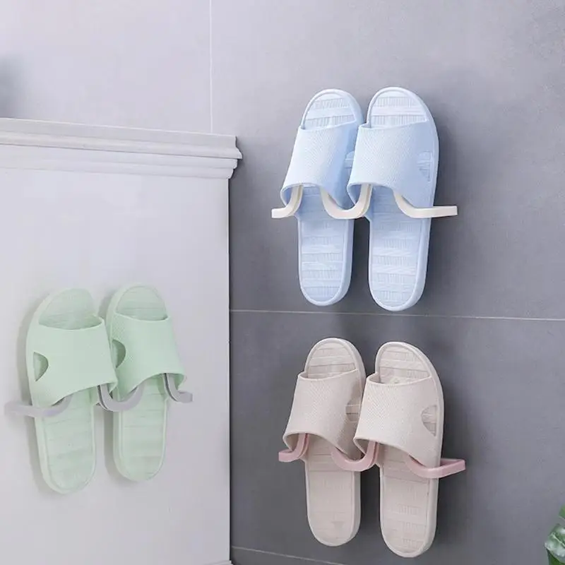 Домашняя обувь Органайзер обувь поддержка слот пространство настенный обувной шкаф стенд для ванной тапочки
