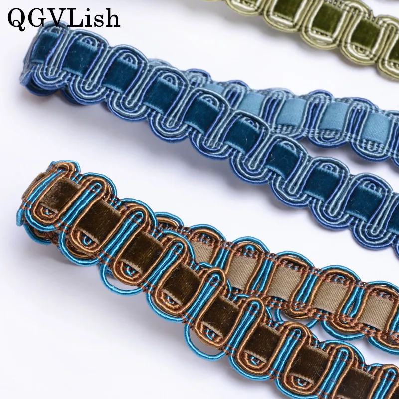 

QGVLish 12M/lot 2.5cm Wide Curtain Lace Trims Belt Ribbons DIY Sewing Sofa Stage Tablecloth Clothing Chair Edge Lace Trim Decor